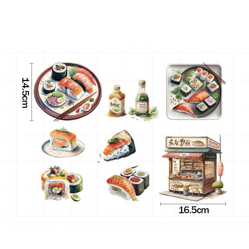 Japanese Food Sushi Sticker 3D - đánh giá và giá Japanese Restaurant Lifestyle