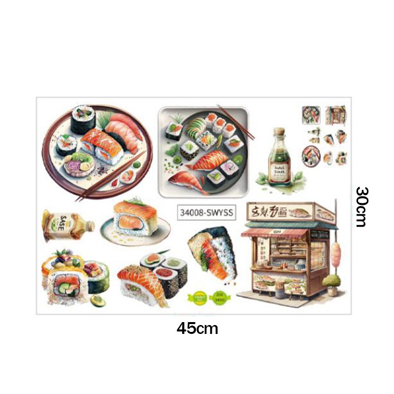 Japanese Food Sushi Sticker 3D - đánh giá và giá Japanese Restaurant Lifestyle